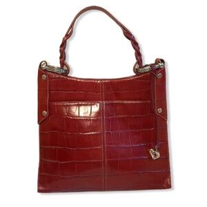 Brighton red croc embossed handbag